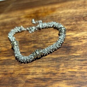 Heavy Bali beaded Silver and Gold Bracelet